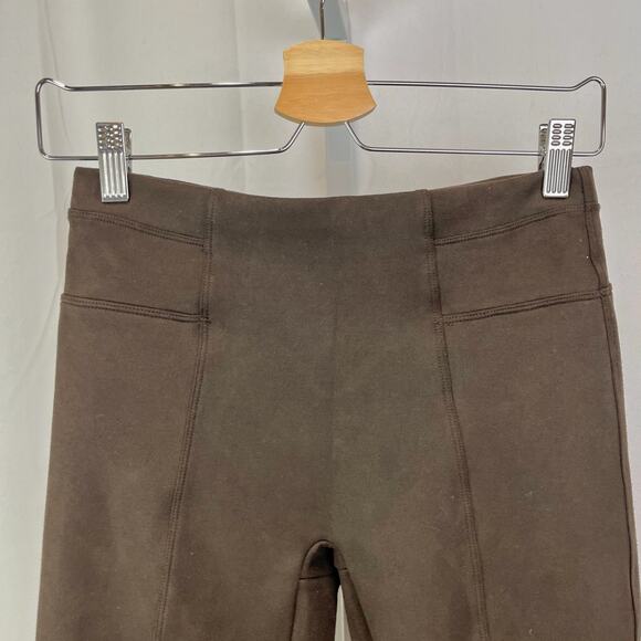 SPANX  Petite S PS Faux Suede Leggings 20322Q Seamed Slimming Stretch Brown - Picture 4 of 9